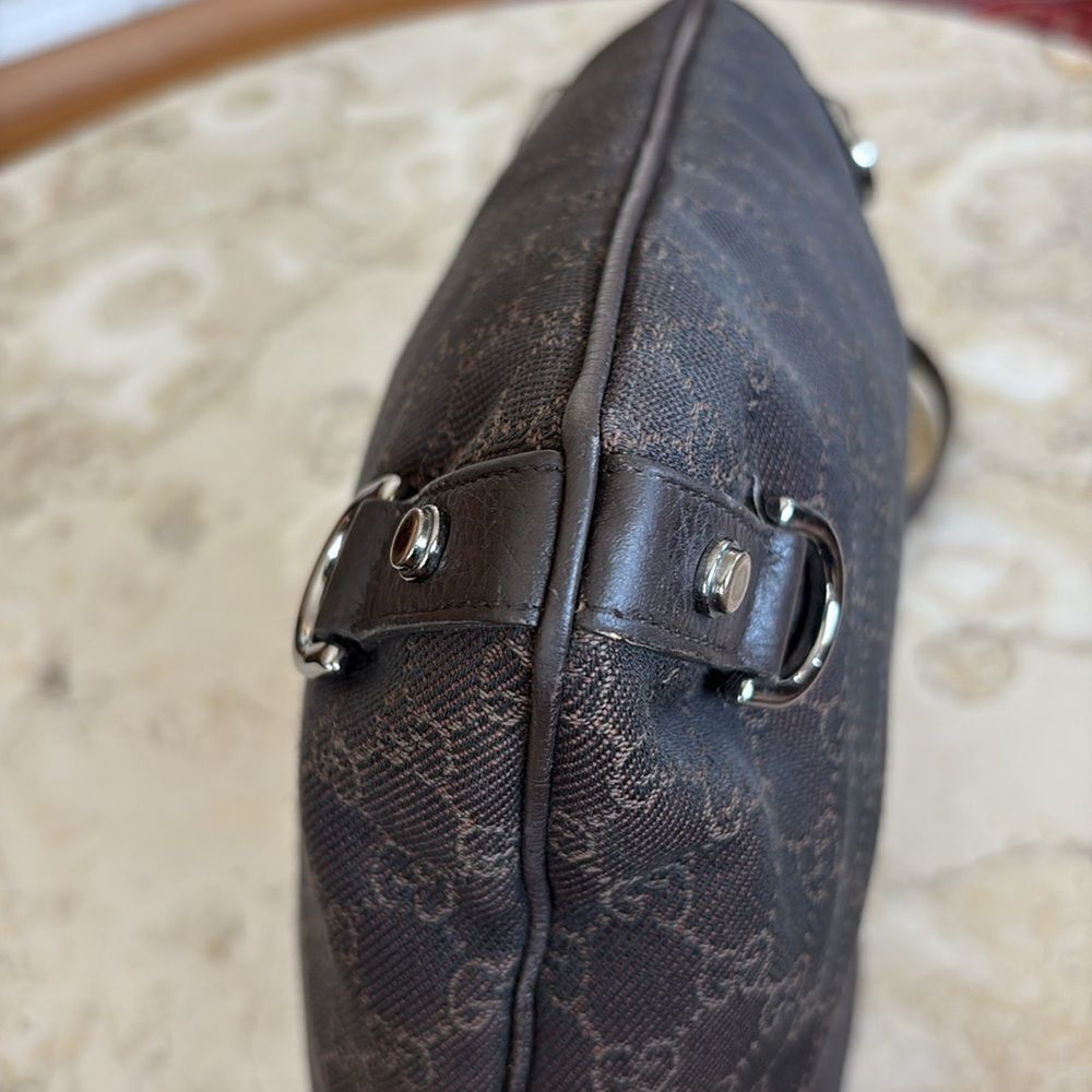 Gucci GG Canvas Abbey D-Ring Crossbody Bag Dark Brown Canvas & Leather - Picture 11 of 16